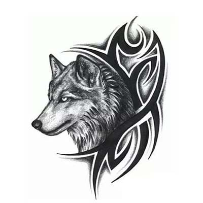 Wolf Design Water Transfer Temporary Tattoo(fake Tattoo) Stickers NO.11691